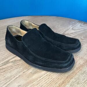 Vintage Gianni Versace Black Suede Loafers 90s Old Money Quiet Luxury Size 41